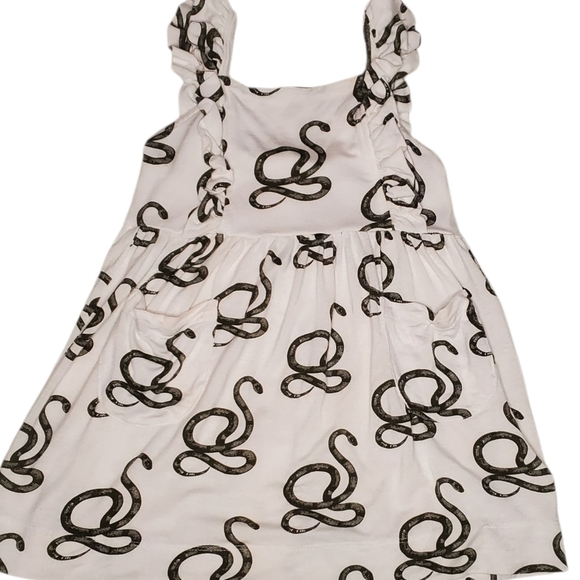 Kate Quinn Halter Dress Ruffle Sleeve White|Olive Snake Baby Girls 18-24 Months - Picture 1 of 4